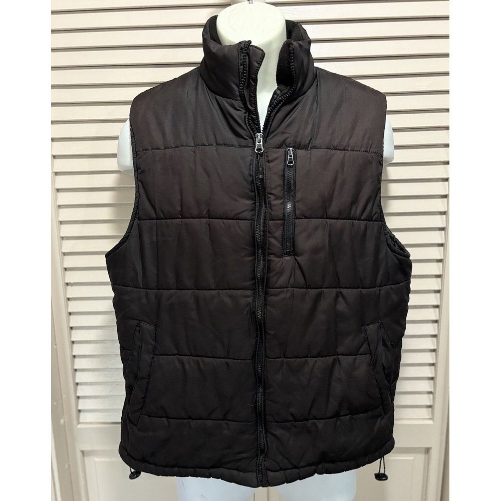 Norditrack Men's Size Puffer Down Vest Brown Zip Up Size Medium Pockets